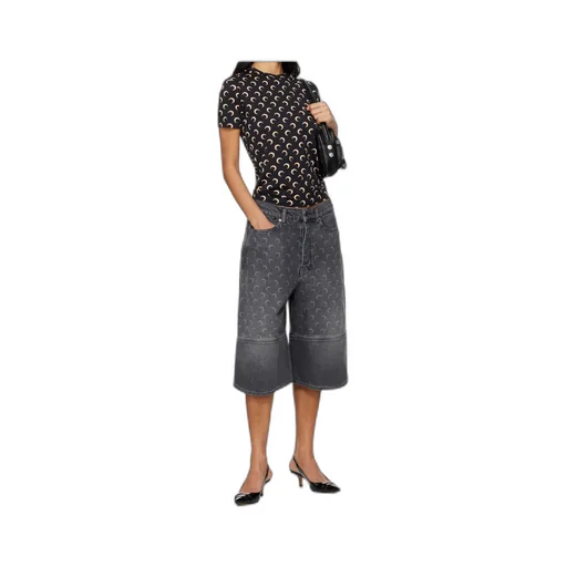 Grey Moon Laser Denim Shorts