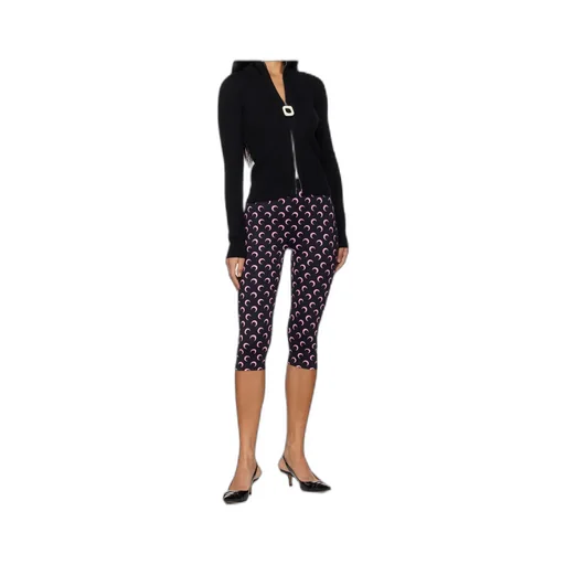 Black Recycled Moon Jersey Capri Leggings