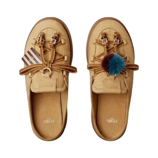 Fendi Lace Detailed Slip-On Clogs