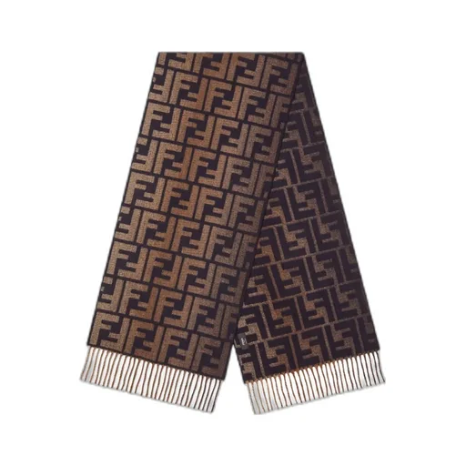 Fendi Ff Jacquard Fringe Detailed Scarf