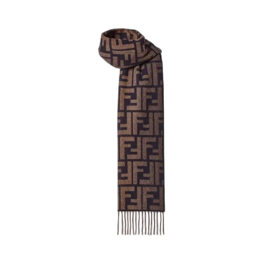 Fendi Ff Jacquard Fringe Detailed Scarf
