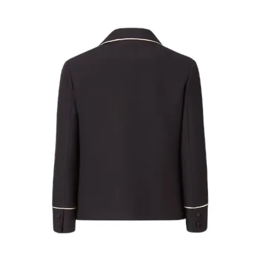 Fendi Long Sleeved Contrasted-Trim Jacket