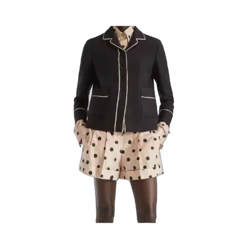 Fendi Long Sleeved Contrasted-Trim Jacket
