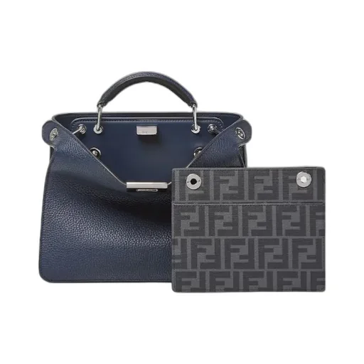 Peekaboo Iseeu Small Dark Blue Leather Bag