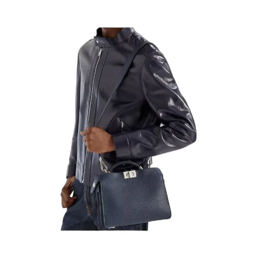 Peekaboo Iseeu Small Dark Blue Leather Bag