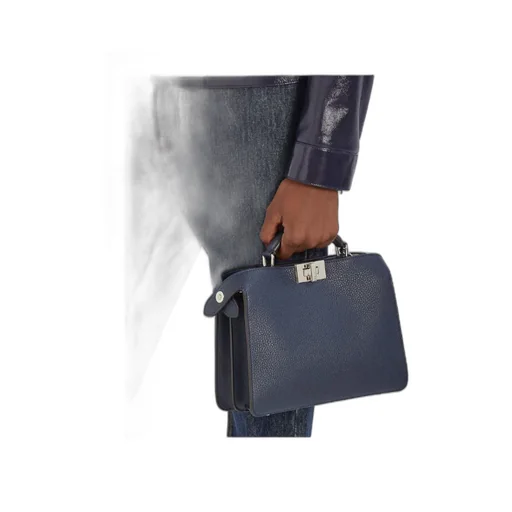 Peekaboo Iseeu Small Dark Blue Leather Bag