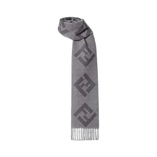 Fendi Ff Jacquard Fringed-Edge Scarf