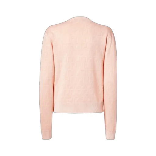 Fendi Ff Jacquard Crewneck Buttoned Cardigan