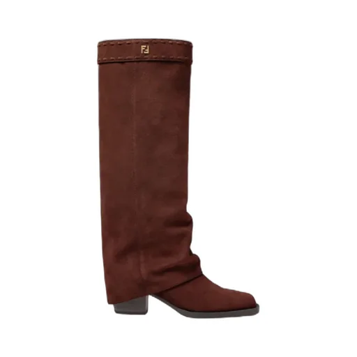Fendi Minerva Square-Toe Boots