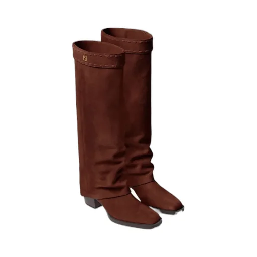 Fendi Minerva Square-Toe Boots