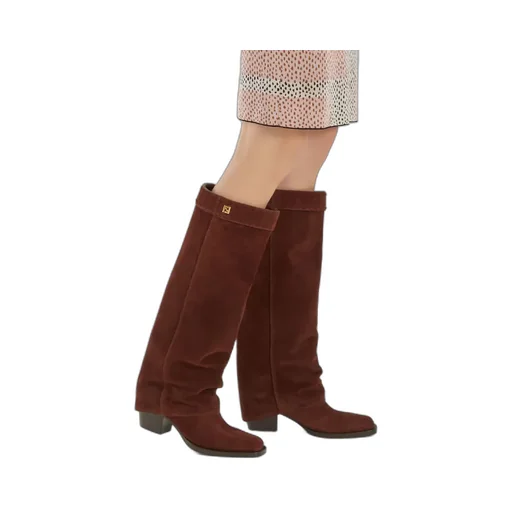 Fendi Minerva Square-Toe Boots