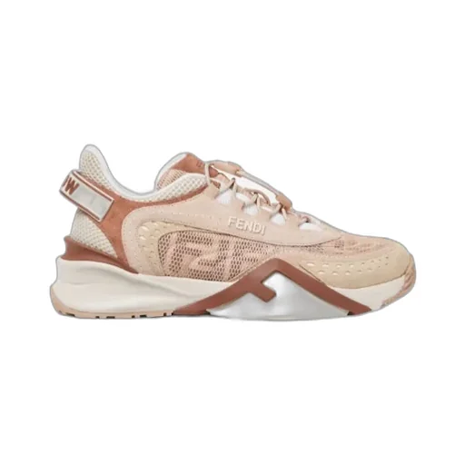 Fendi Flow Pink Mesh And Suede Low-Tops