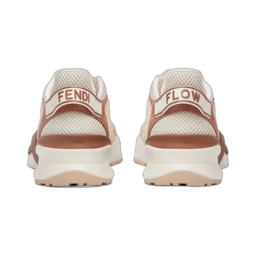 Fendi Flow Pink Mesh And Suede Low-Tops