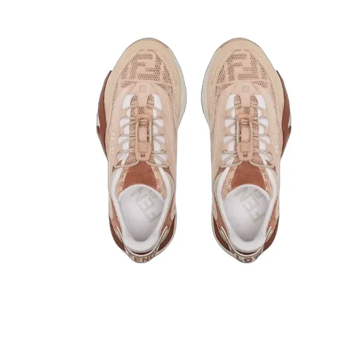 Fendi Flow Pink Mesh And Suede Low-Tops
