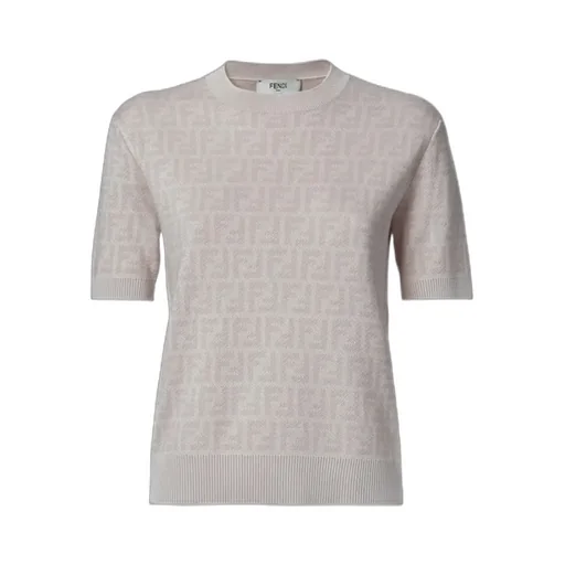 Fendi Ff Jacquard Short Sleeved Crewneck Jumper
