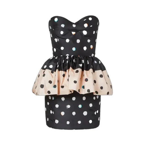 Fendi Printed Bustier Taffeta Dress