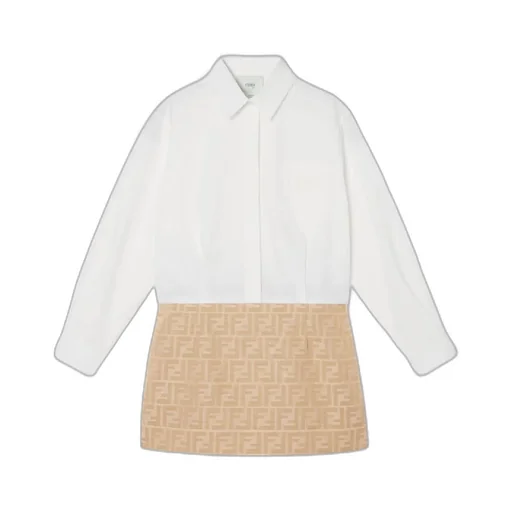 Long-Sleeved Ff-Motif Dress