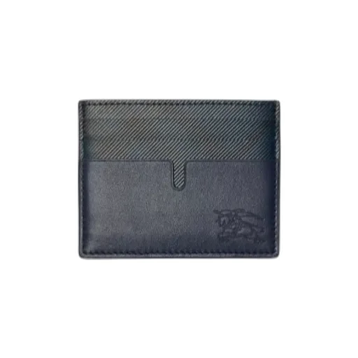 Burberry Logo Debossed Checked Card Holder