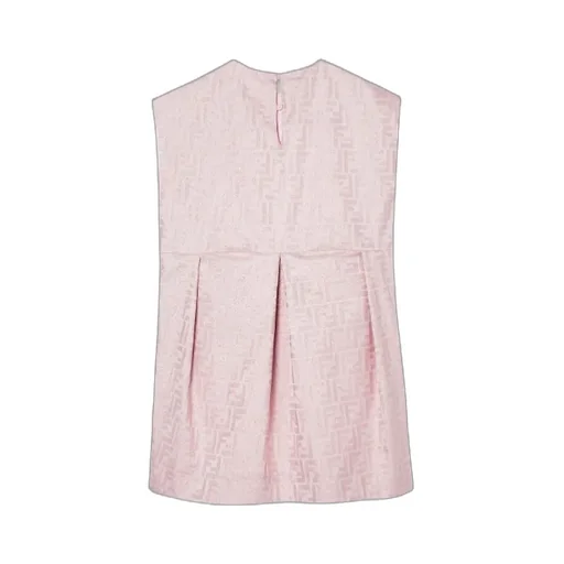 Pink Jacquard Cotton Junior Dress