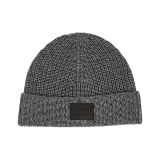 Ribbed Logo-Patch Beanie Hat Set