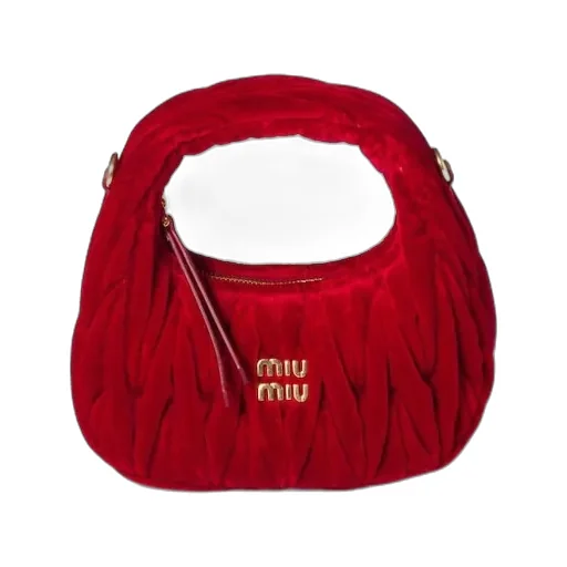 Miu Miu Wander Matelassé Velvet Mini Handbag