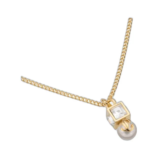 Cube Pearl-Pendant Necklace