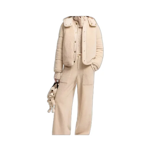 Ciboulette Braided Trim Teddy Hooded Short Down Jacket