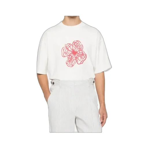 Drle De Monsieur Slogan Hibiscus T-Shirt