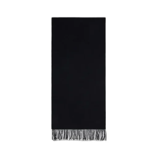 Emporio Armani Logo Embroidered Fringed Edge Scarf