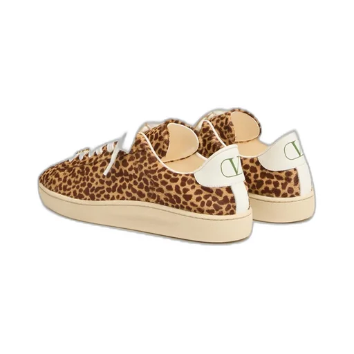 Valentino	Royco Leopard Printed Lace-Up Sneakers