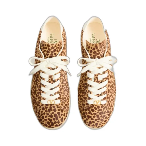 Valentino	Royco Leopard Printed Lace-Up Sneakers