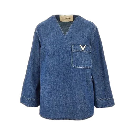 V-Neck Pocket Blouse