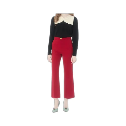 Valentino Logo Plaque Cropped Pants