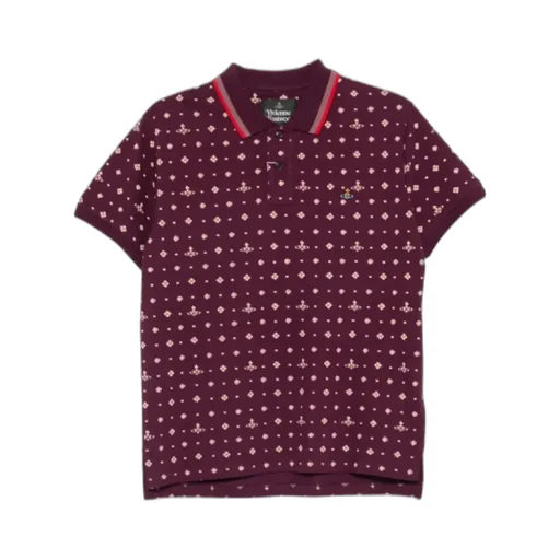 Patterned Trim Polo Shirt