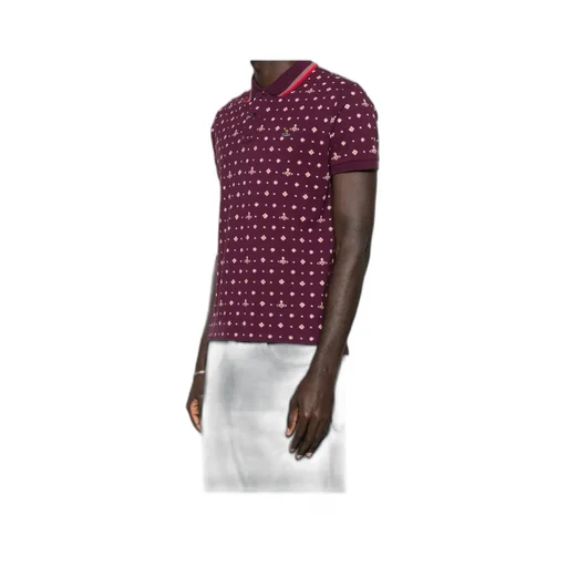 Patterned Trim Polo Shirt