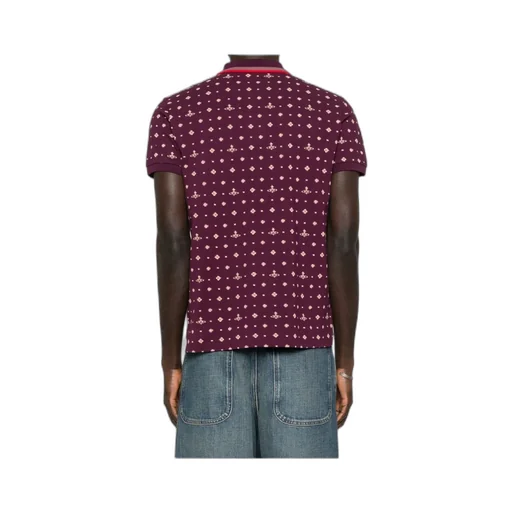 Patterned Trim Polo Shirt