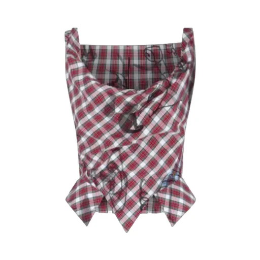 Vivienne Westwood Plaid Draped Sleeveless Top