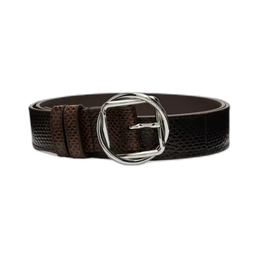 Snakeskin-Print Buckle Belt