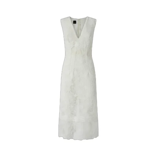 Lace-Overlay V-Neck Dress