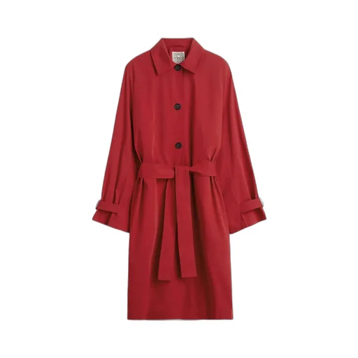 Belted Button-Fastening Coat