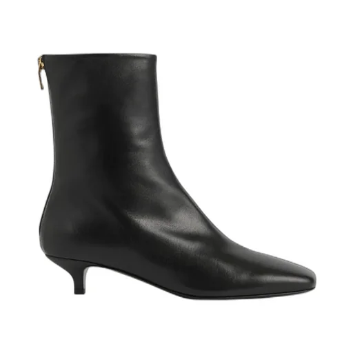 Rear-Zip Square-Toe Boots