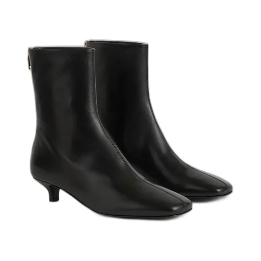 Rear-Zip Square-Toe Boots