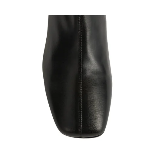 Rear-Zip Square-Toe Boots