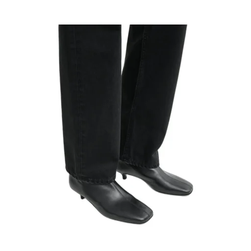 Rear-Zip Square-Toe Boots