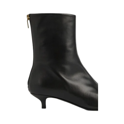 Rear-Zip Square-Toe Boots