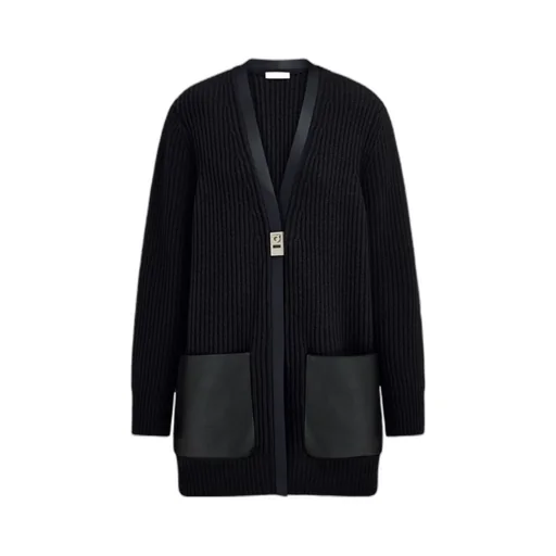 Ferragamo Leather Trim Cardigan