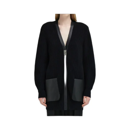 Ferragamo Leather Trim Cardigan