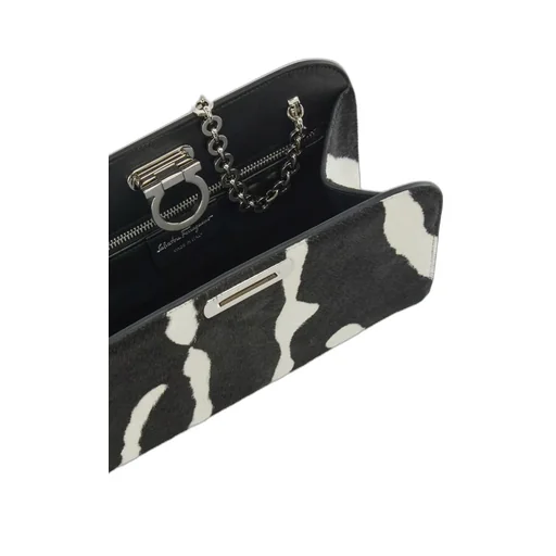Ferragamo Diana Zebra Printed Clutch Bag