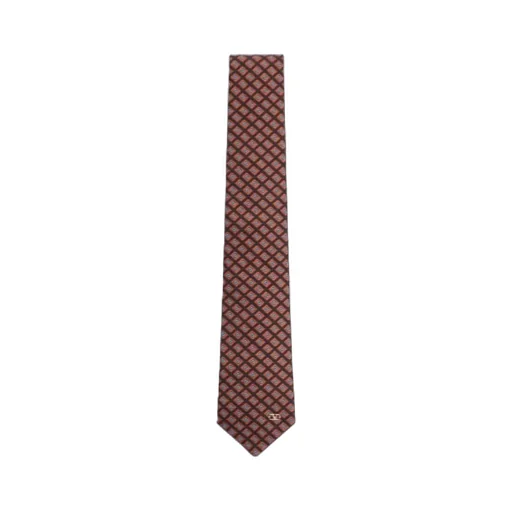 Valentie Cotton Jacquard Tie With Chamber Pattern And Vlogo Signature Detail