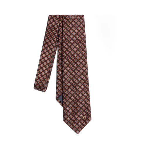 Valentie Cotton Jacquard Tie With Chamber Pattern And Vlogo Signature Detail